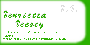 henrietta vecsey business card